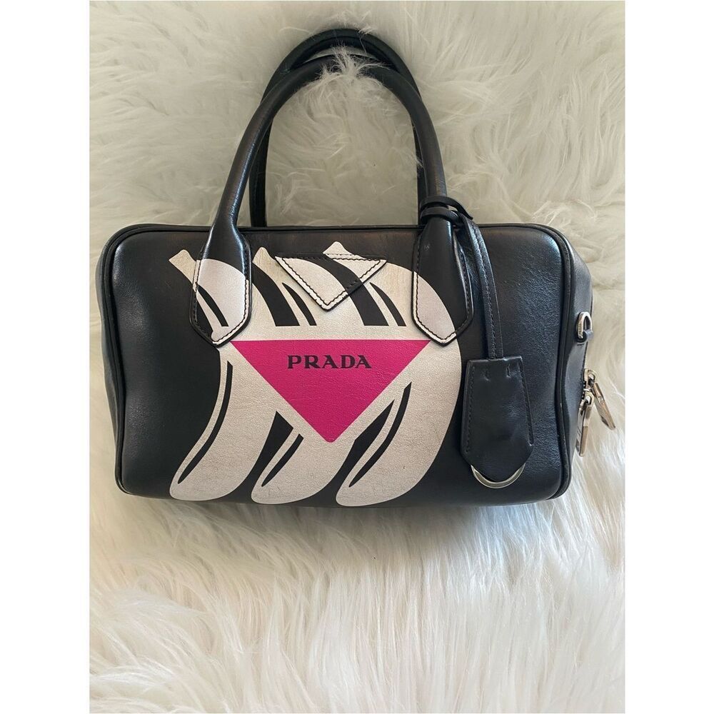 Prada Runway Rare Mirage Banana Print Bowling Bag. Authentic.